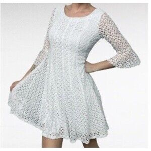 NWT Rabbit Rabbit Rabbit Lace fluffy Midi Dress Women's Sz‎ 6 Boho Fairycore